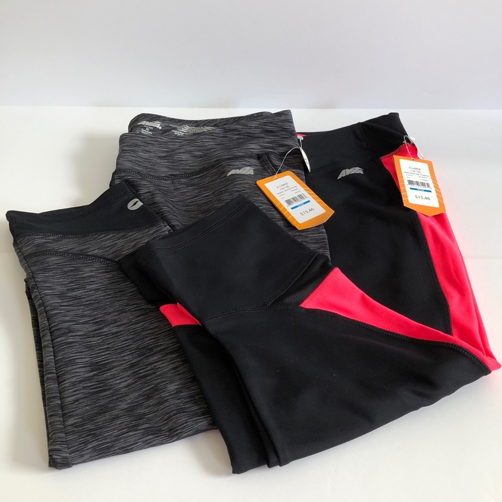 Two Pair of Avia Workout Capri Workout Pants, XL